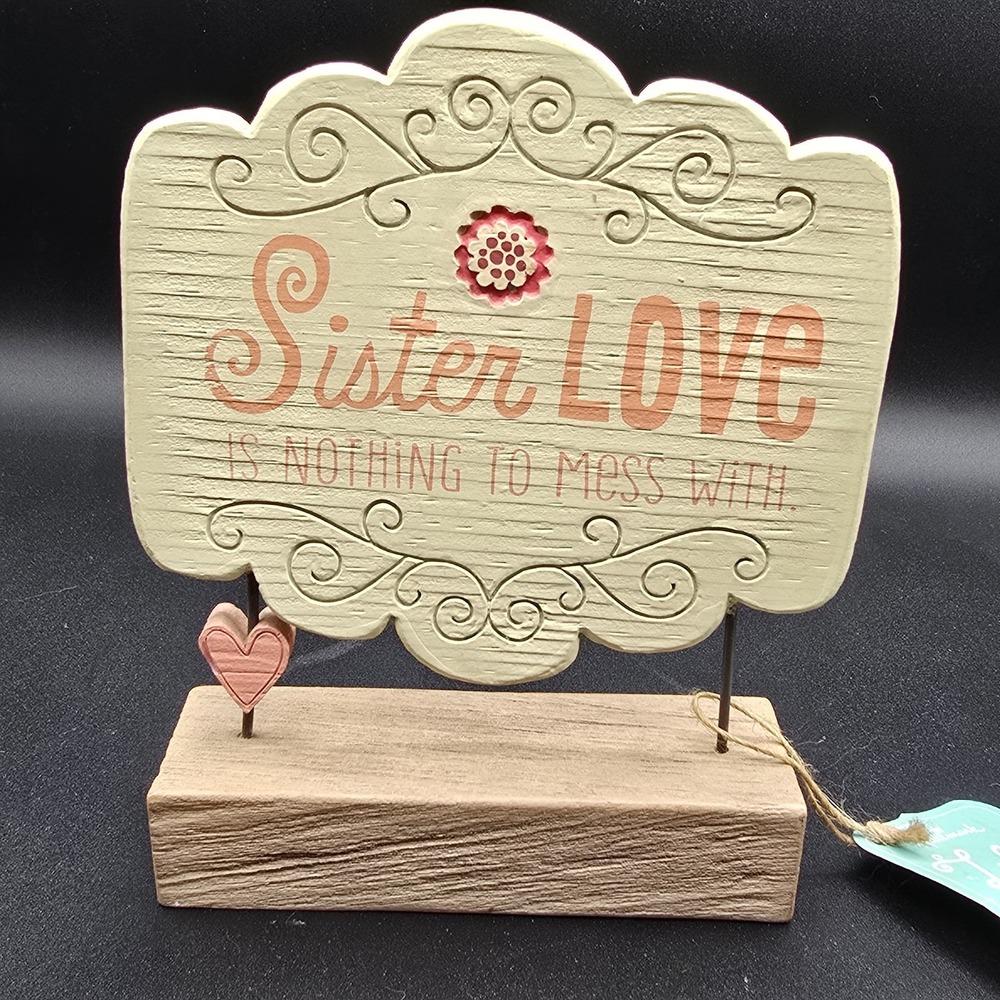 Hallmark Tabletop Decorative Sign Sister Love Plaque Self Standing - Picture 2 of 9